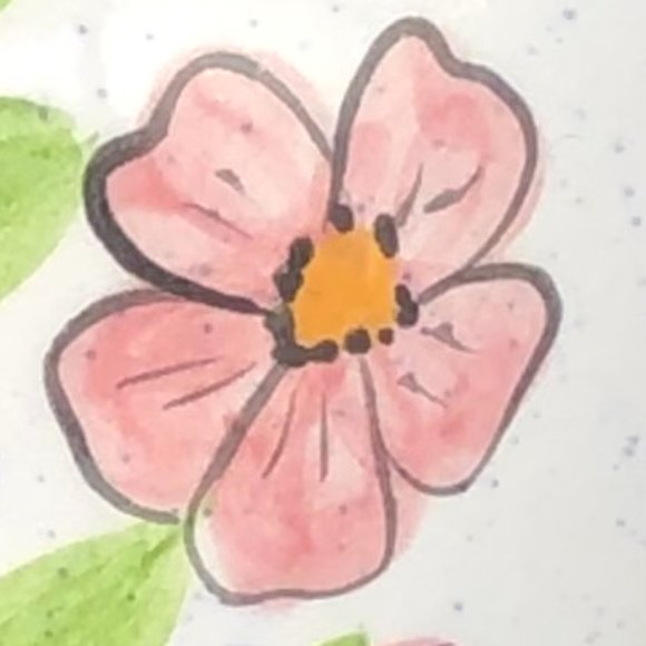 Vtg NS GUSTIN CO Handpainted Pottery Duck w Pink Cosmos and Blue Forget-Me-Nots - Picture 6 of 11